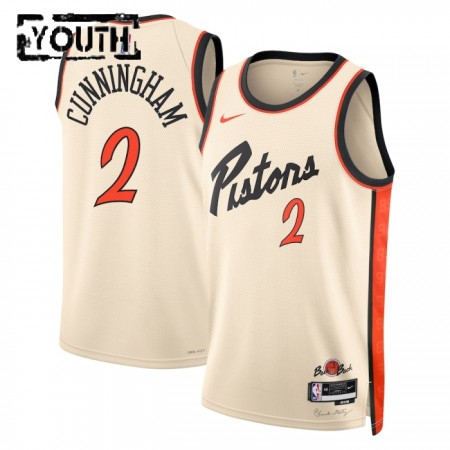NBA Børn Trøje Detroit Pistons Cade Cunningham 2024-25 Nike City Edition Hvid Swingman NBA Børn Trøje Detroit Pistons Cade Cunningham 2024-25 Nike City Edition Hvid Swingman